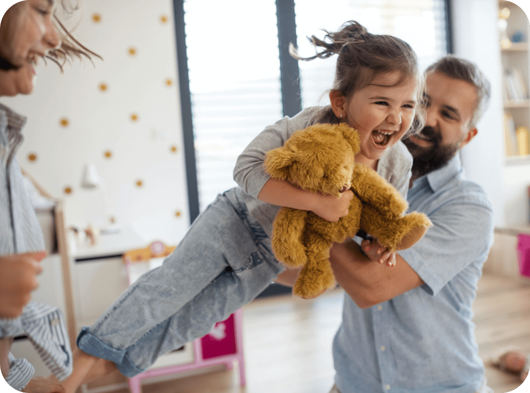Family Playing and smiling